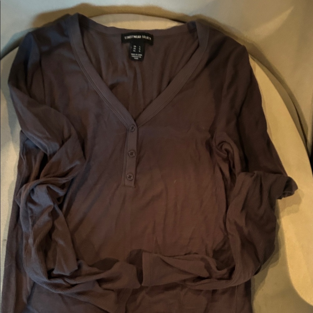 Streetwear Society Long Sleeve Top - Dark Brown